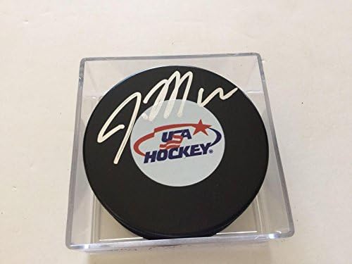 John Moore İmzaladı ABD Takımı ABD Hokey Diski İmzalı Çakallar b-İmzalı NHL Diskleri