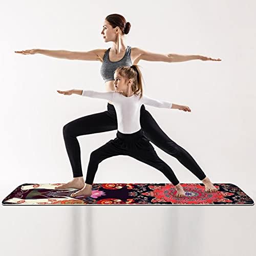 Siebzeh Fil Çiçek Geometri Desen Premium Kalın Yoga Mat Çevre Dostu Kauçuk Sağlık ve Fitness Her Türlü Egzersiz Yoga