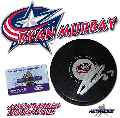 RYAN MURRAY, COLUMBUS BLUE CEKETLİ Diski COA İmzalı NHL Diskleri ile İmzaladı