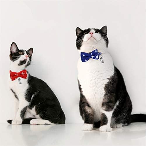 Ameolela 2 Paket Ayrılıkçı Kedi Yaka, kedi Emniyet Ayarlanabilir Yaka ile Sevimli papyon ve Çan ile 2 Paket Anti-Kayıp
