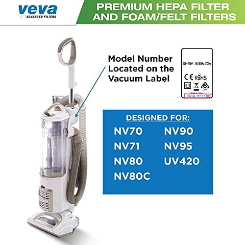 VEVA Komple Premium Vakum Filtre Seti Dahil 2 HEPA, 4 Köpük, 4 Keçe Filtreler 10 Parça için Toplam Köpekbalığı Navigator