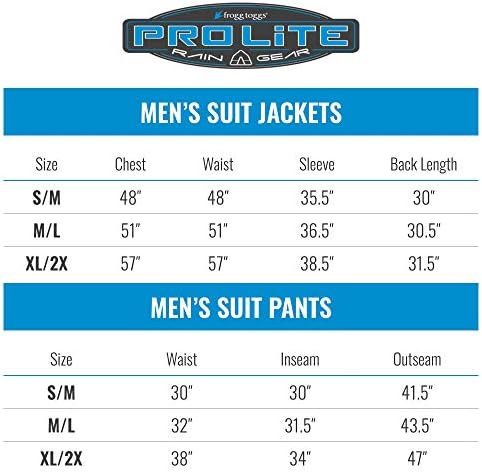 FROGG TOGGS Erkek Pro Lite Takım Elbise, Su Geçirmez, Nefes Alabilir, Güvenilir Islak Hava Koruması