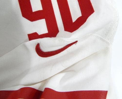 2015 San Francisco 49ers Darnell Dockett 90 Oyunu Yayınlanan Beyaz Forma 46 DP30600 - İmzasız NFL Oyunu Kullanılmış