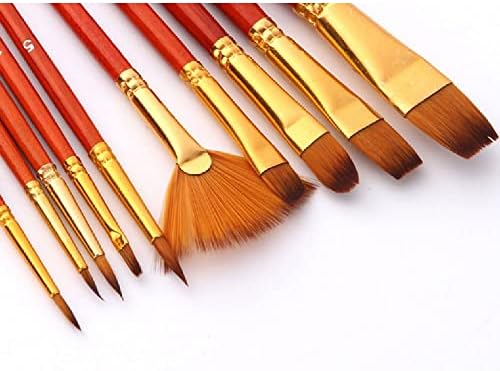 TREXD 10 Naylon Saç Boyalı Su Renk Kalem Kısa Çubuk Yağ Akrilik Boya Fırçası Profesyonel Sanat Çizim Aracı Malzemeleri