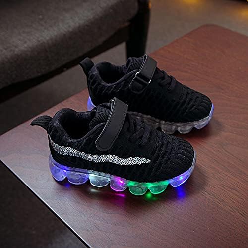 Bebek Gilrs Erkek Çizgili Ayakkabı led ışık Up Aydınlık Sneakers Eğitmenler Yürüyor Çocuk Yanıp Sönen Çorap Ayakkabı