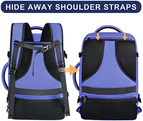 Kadınlar için seyahat sırt çantası, 50L ıslak çanta ile sırt çantası üzerinde taşımak Genişletilebilir uçuş onaylı
