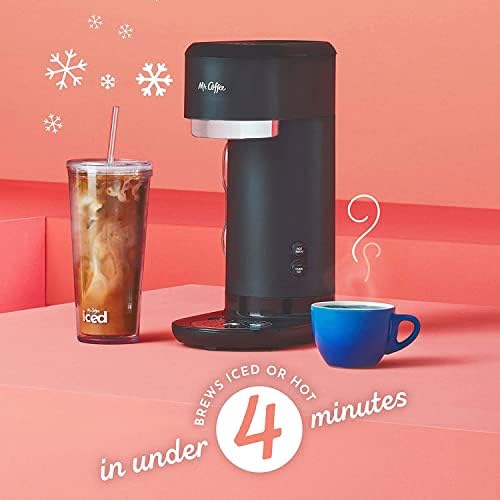Mr. kahve Buzlu Kahve Makinesi, Tek Hizmet Sıcak ve Soğuk Kahve Makinesi ile 22 ons Kullanımlık Bardak, Filtre ve