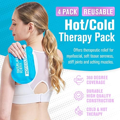 Yeniden Kullanılabilir Sıcak ve Soğuk Jel Buz Paketi Sargısı (4 Paket) - Yaralanmalar için Sıcak ve Soğuk Terapi