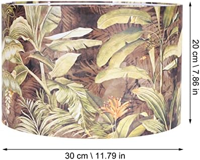 OSALADI Vintage dekor davul lamba gölge tropikal bitki yaprak Desen Kumaş abajur dekoratif ışık gölge kapak için