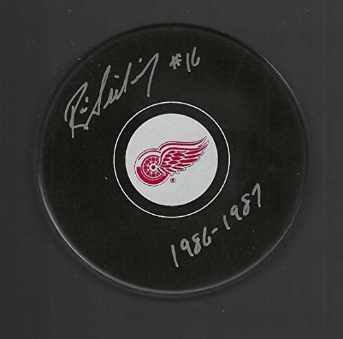 Rick Seiling İmzalı ve Yazılı Detroit Red Wings Diski-İmzalı NHL Diskleri
