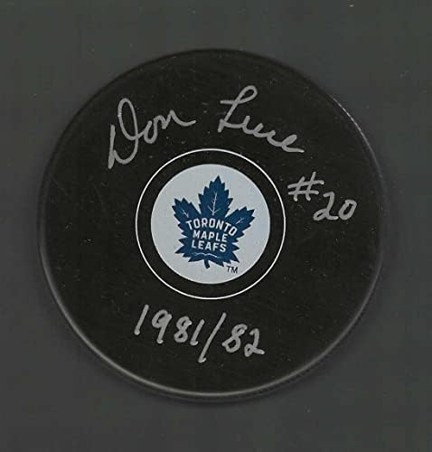 Don Luce İmzalı ve Yazılı Toronto Maple Leafs Diski-İmzalı NHL Diskleri