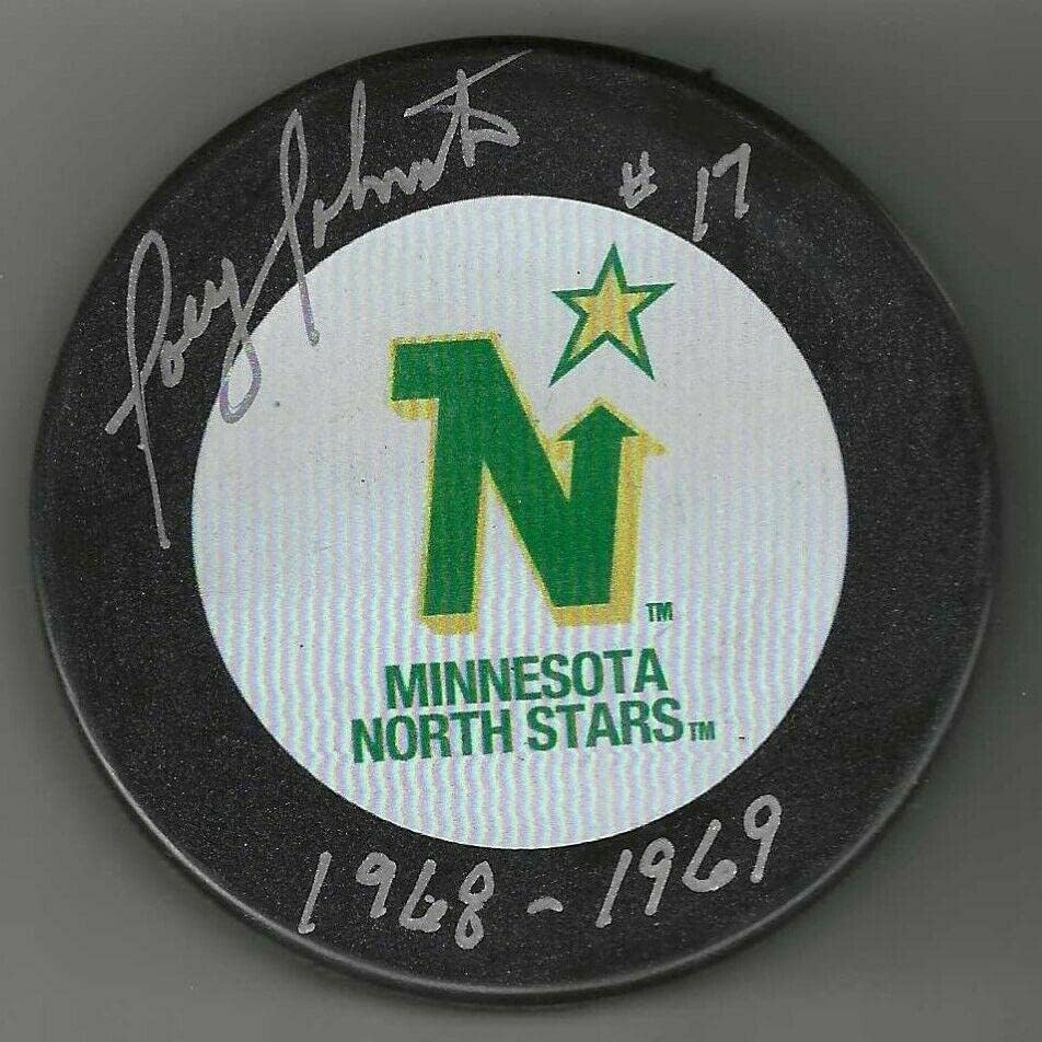 Joey Johnston Minnesota Kuzey Yıldızları Diski İmzaladı-İmzalı NHL Diskleri