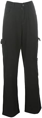 EDCRF kamuflajlı kargo pantolon Düz Renk Kuşaklı dinlenme pantolonu Gotik Sokak Giyim Kadınlar için Salonu, Koşu