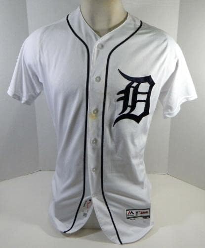 2018 Detroit Tigers Yarasa Çocuk Oyunu Kullanılan Beyaz Jersey 42 DP20982-Oyun Kullanılan MLB Formaları