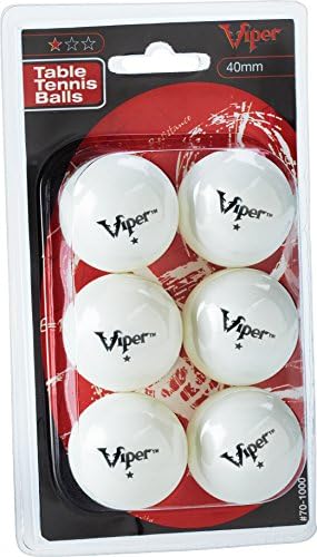 Viper Masa Tenisi Topları: Beyaz 40mm Düzenleme Boyutu, 6 Paket