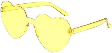 2023 Yeni Çerçevesiz Şeffaf Gözlük Avrupa ve Amerika Şeker Renk Çift Güneş Gözlüğü Erkekler için Yuvarlak (M, Bir