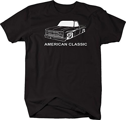 Kalın Baskılar Amerikan Kas Araba C10 Fleetside 1973-87 Kare Vücut Kamyon T Shirt