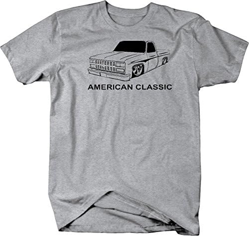 Kalın Baskılar Amerikan Kas Araba C10 Fleetside 1973-87 Kare Vücut Kamyon T Shirt