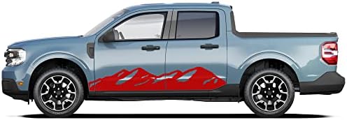 Yan kapılar Dağlar Grafik Çıkartmaları Çıkartmaları Ford Maverick ile Uyumlu (Kırmızı)