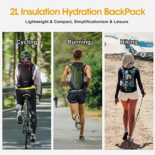 Hafif sıvı alımı sırt çantası, Koşu Sırt Çantası ile 2L Su Mesane, Hidro Su Sırt Çantası Bisiklet Yürüyüş için Rave