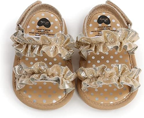 Ujıcde Bebek Kız Sandalet, Yaz Ayakkabı Açık İlk Yürüteç Toddler Kız Ayakkabı için Yaz (Renk : Altın, Boyutu : Bebek