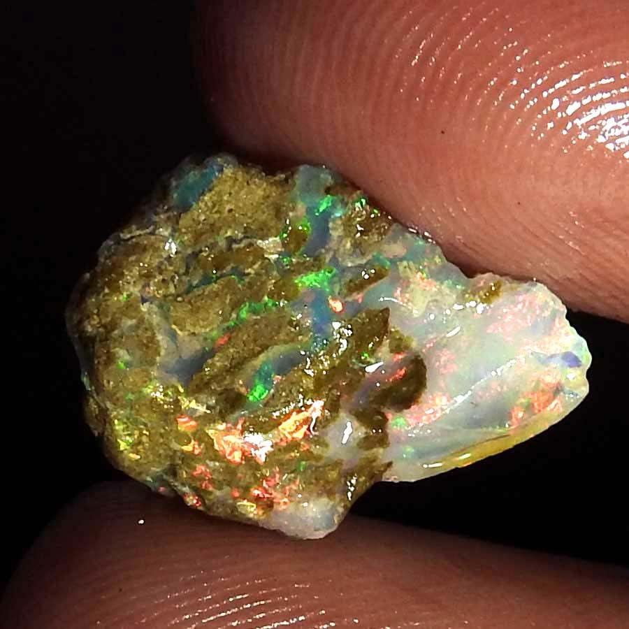 Jewelgemscraft™ 03.80 Ct. Ultra Yangın Ham Opal Taş, Doğal Kaba, Taş Kristalleri, Etiyopya Opal Kaya, Takı Yapma