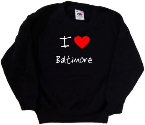 Kalbi Seviyorum Baltimore Siyah Çocuk Sweatshirt