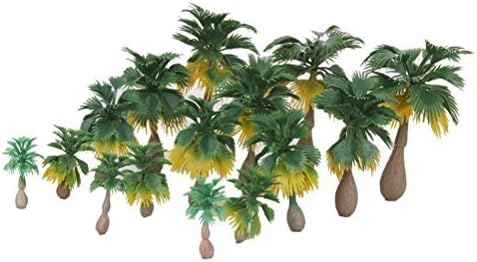 NUOLUX 15 adet Model Tren Palmiye Ağaçları 5 Boyutu Tropikal Orman Peyzaj Ölçeği N Z 1:100-1:300