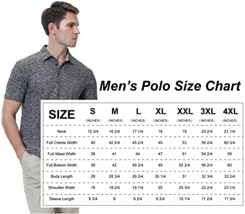 WARHORSEE Golf polo gömlekler Erkekler için Kısa Kollu Kırışıklık Ücretsiz 4 Yönlü Streç Nem Esneklik Performans