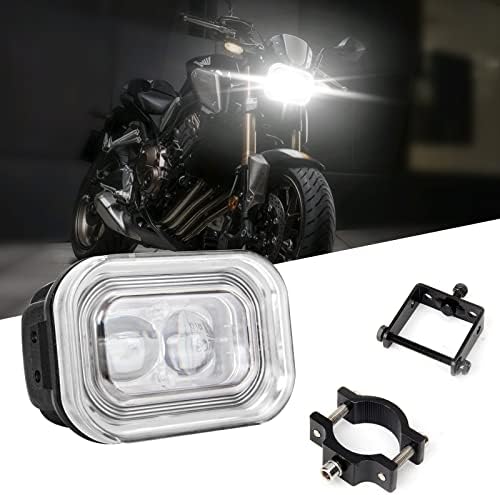 OPPBUY 4 LED far soğuk beyaz motosiklet LED far DRL ile Hi / Lo ışın LED sürüş ışık 12 V su geçirmez LED far için