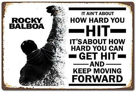 NNHG Tabela 8x12 inç Rocky Balboa Boks Filmi Film Alıntı Vintage Retro Tabela