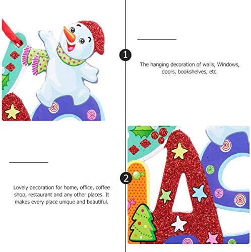ABOOFAN Açık İşareti 3 adet Merry Christmas İşareti Glitter Noel Asılı Kapı İşareti Duvar Süsleri Kurulu Tatil için