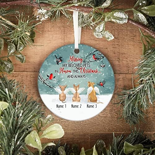 Cennetteki Sevgili Evcil Hayvanımı Özledim Özel Köpek Adı Süsleme, Noel Seramik Noel Ağacı Süsleme 3 inç, Anma Köpek