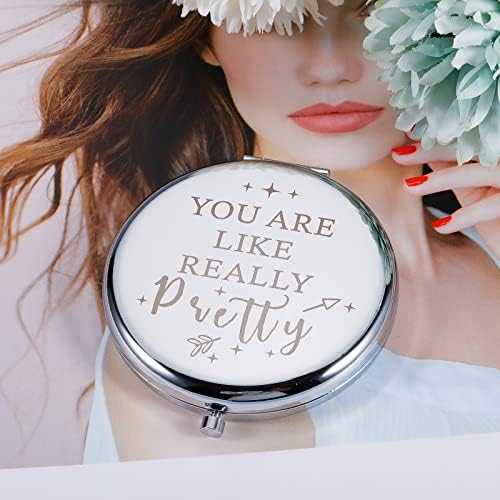Sevgililer Günü Kompakt Ayna Hediye Kız Arkadaşı için Kadınlar için Onun Doğum Günü Mezuniyet Serin makyaj aynası