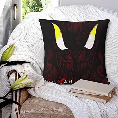 VVEDİK Devilman Crybaby Atmak Yastık Örtüsü Gizli Fermuar Kare Yastık Kılıfı Ultra Yumuşak Dekorasyon Ev ofis kanepesi