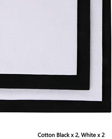 4 Adet Keten Pamuk Dikiş Kumaş, Kissbuty Beyaz Siyah Keten Kumaş Bez Konfeksiyon Craft için Saksı Dekorasyon Nakış