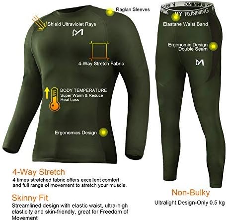 MEETYOO erkek termal iç çamaşır Seti Spor Paçalı Don Taban Katmanı