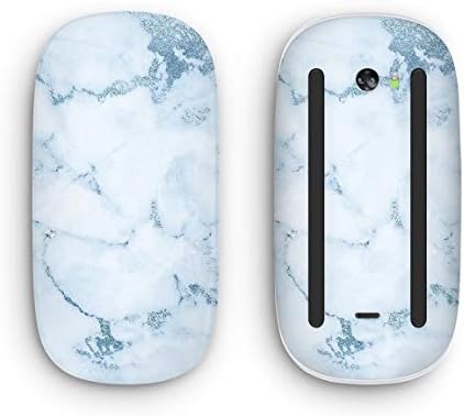 Tasarım Skinz Mermer ve Dijital Mavi Buzlu Folyo V7 Vinil Çıkartması Apple Magic Mouse 2 ile uyumlu (Kablosuz, Şarj