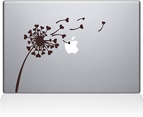 Çıkartma Gurusu 2045-MAC-15P-BRO Karahindiba Kalpleri Çıkartma Vinil Çıkartması, Kahverengi, 15 MacBook Pro (2015