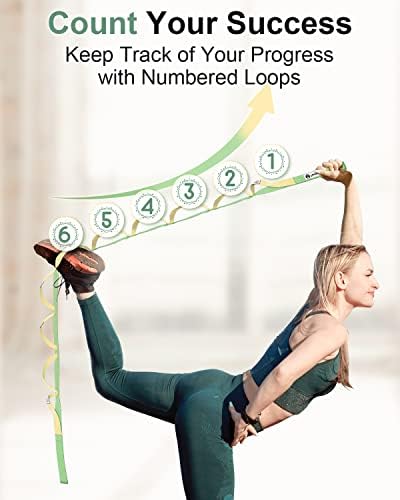 Tumaz Germe Kayışı-10 Döngü Elastik Olmayan Yoga Kayışı-Fizik Tedavi, Yoga, Pilates, Esneklik için Mükemmel Ev Egzersizi