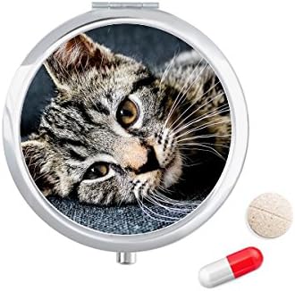Kedi Çizgili Kitty Hayvan Relax Sevimli Hap Durumda Cep tıbbi saklama kutusu Konteyner Dağıtıcı