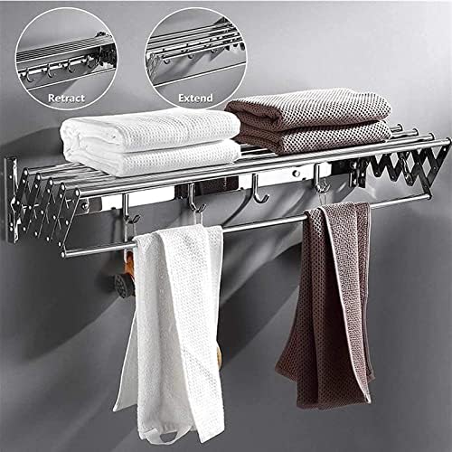 ARSHUN Duvara Monte Geri Çekilebilir Elbise Kurutma Rafı, Geri Çekilebilir Kurutma Makinesi 50cm Giysi Airer banyo