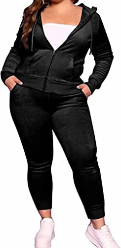 FcuteL Eşofman Kadınlar için Cuasal Artı Boyutu Fermuar Şerit Ceketler Uzun Pantolon Eşofman Setleri koşu elbisesi