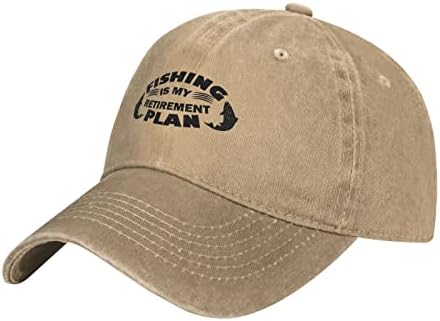 Schıv Balıkçılık Benim Emeklilik Planı Şapka Baba Şapka beyzbol şapkası Erkekler Kadınlar için Yıkanmış Pamuk Ayarlanabilir