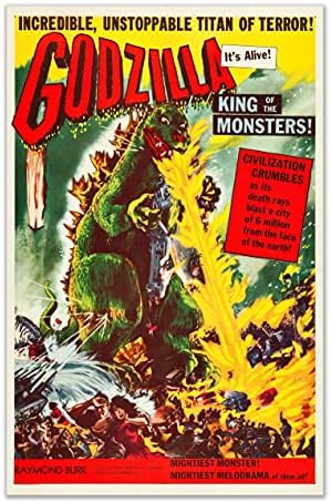 Godzilla Vintage Film Afiş Baskı-1 Set (11 inç x 17 inç)