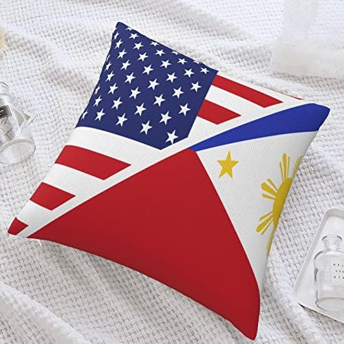 KADEUX Amerikan Filipin Bayrağı Yastık Ekler 18x18 İnç Atmak Yastıklar Eklemek kare kırlent Kılıfı