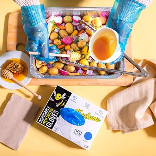 BEELEEVE [3x500-Kutu] Tek Kullanımlık Plastik Poli Eldivenler - Renk Çeşitleri - Gıda Güvenli Kullanım için Tek Kullanımlık
