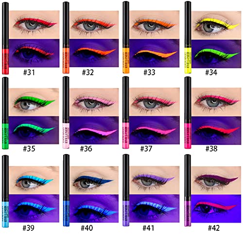 Renkli Sıvı Eyeliner Mat Canlı Bold Shades Kalıcı Su Geçirmez Yüksek Pigmentli Göz Kalemi Göz Farı Makyaj