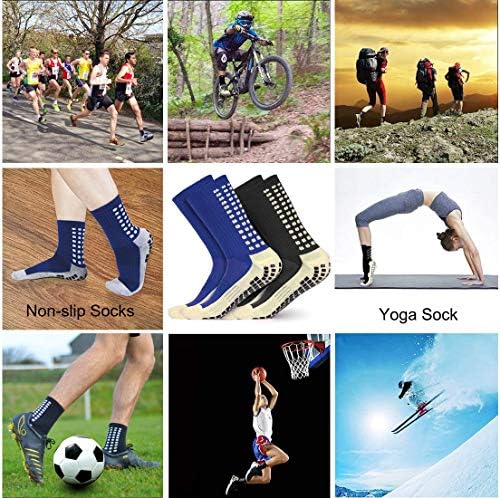 Wrzbest 2 Çift Anti Kayma Futbol/Futbol/Basketbol/Hokey/Futbol Yoga spor çorapları Sapları ile Yetişkinler için Ayakkabı