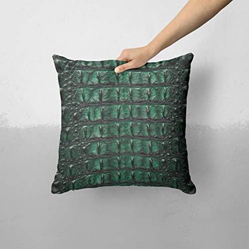 ııRov Canlı Yeşil Timsah Derisi-Özel Dekoratif Ev Dekor Kapalı veya Açık Atmak Yastık Kapak için Kanepe, Yatak veya